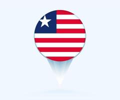 Map pointer with flag of Liberia. vector