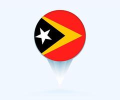 Map pointer with flag of East Timor. vector