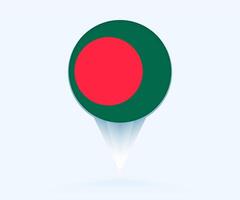 Map pointer with flag of Bangladesh. vector