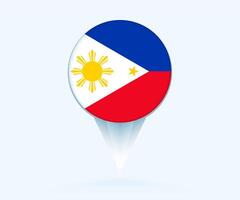 Map pointer with flag of Philippines. vector