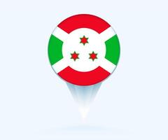 Map pointer with flag of Burundi. vector