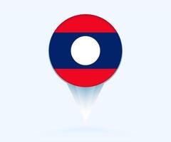 Map pointer with flag of Laos. vector
