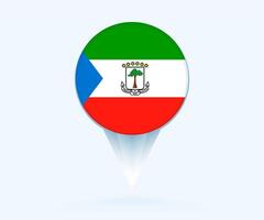 Map pointer with flag of Equatorial Guinea. vector