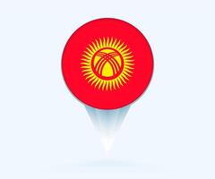 Map pointer with flag of Kyrgyzstan. vector