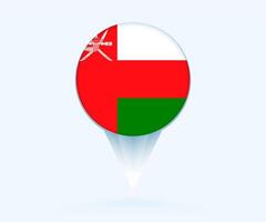 Map pointer with flag of Oman. vector
