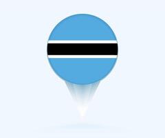 Map pointer with flag of Botswana. vector