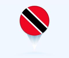 Map pointer with flag of Trinidad and Tobago. vector