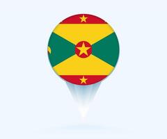 Map pointer with flag of Grenada. vector