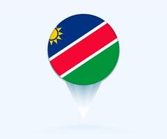 Map pointer with flag of Namibia. vector