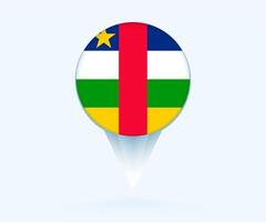 Map pointer with flag of Central African Republic. vector