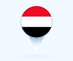 Map pointer with flag of Yemen. vector