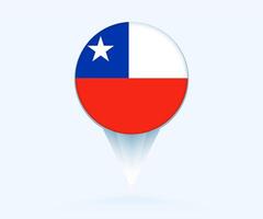 Map pointer with flag of Chile. vector