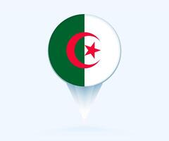 Map pointer with flag of Algeria. vector