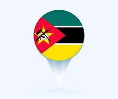 Map pointer with flag of Mozambique. vector