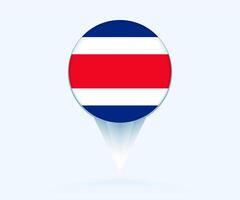 Map pointer with flag of Costa Rica. vector