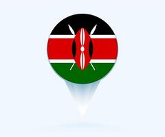 Map pointer with flag of Kenya. vector