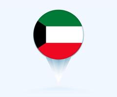 Map pointer with flag of Kuwait. vector