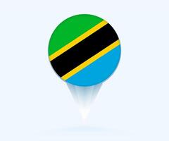 Map pointer with flag of Tanzania. vector