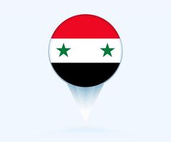Map pointer with flag of Syria. vector
