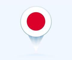 Map pointer with flag of Japan. vector