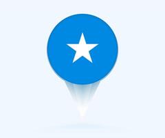 Map pointer with flag of Somalia. vector