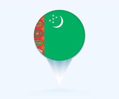 Map pointer with flag of Turkmenistan. vector