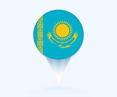 Map pointer with flag of Kazakhstan. vector