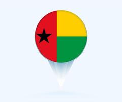 Map pointer with flag of Guinea-Bissau. vector