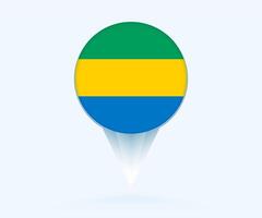 Map pointer with flag of Gabon. vector
