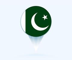 Map pointer with flag of Pakistan. vector