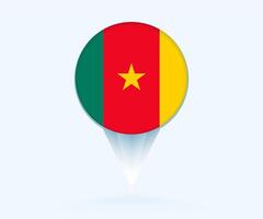 Map pointer with flag of Cameroon. vector