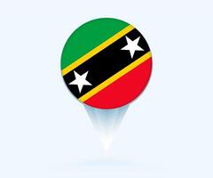 Map pointer with flag of Saint Kitts and Nevis. vector