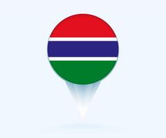 Map pointer with flag of Gambia. vector