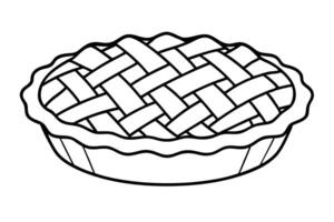 Simple Black and White Illustration of a Classic Pie vector