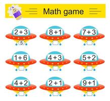Math activity for kids. Number range up to 10. vector