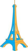 3D Eiffel Tower with French Flag Colors. illustration of Eiffel tower having French flag vector