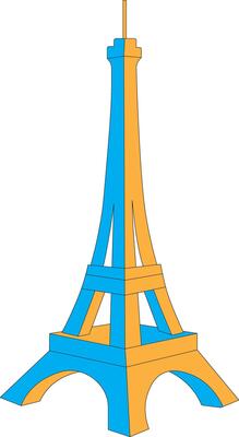 3D Eiffel Tower with French Flag Colors. illustration of Eiffel tower having French flag