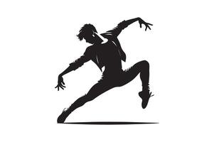a silhouette of a dancer in motion vector