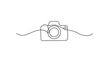 camera continuous one line drawing photograph vector