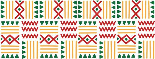 African geometric seamless pattern on white background. Abstract ethnic horizontal ornament. For greeting card, banner, textiles, wallpaper. flat illustration. vector
