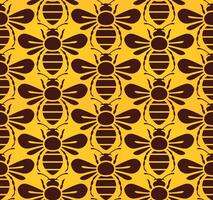 bee seamless pattern color background vector