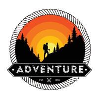 Adventure label on white background illustration. Eps 10 file. vector