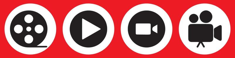 The digital media button is a symbol of easy communication. Play icon set. Illustration EPS 10 vector