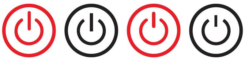 Stop button. Off symbol set. Push button icon. Illustration EPS 10 vector