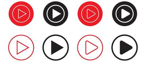 Play button icon animation on circle. Play icon symbol vector