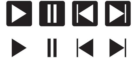 Play, pause, next button icon set vector