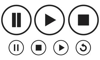 Button symbol. Music start audio vector