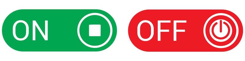 Illustration EPS 10. Stop button. Off. On. Audio player symbol. Push button icon vector