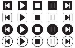 Player button icon. Button symbol. Music start audio vector