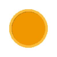 Pixel Art Orange Coin Icon. Retro Game Currency Symbol. Bronze Empty Coin Symbol. Isolated Illustration vector